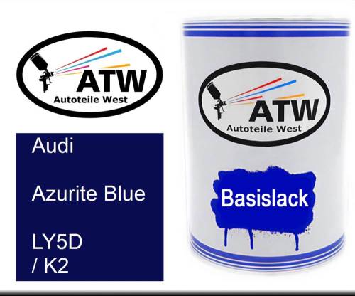 Audi, Azurite Blue, LY5D / K2: 500ml Lackdose, von ATW Autoteile West.